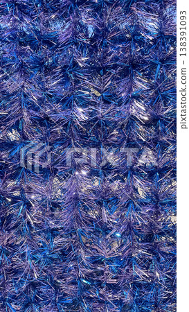 Full frame background of shimmering blue and violet metallic tinsel with festive sparkling texture Full frame background of shimmering blue and violet metallic tinsel with festive sparkling texture 138391093