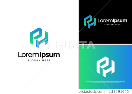 Monogram letter P H of house building logo design template Monogram letter P H of house building logo design template 138391645