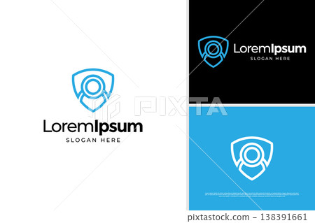 Creative search shield logo design template Creative search shield logo design template 138391661