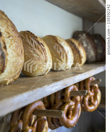 A bakery (boulangerie) selling homemade bread. A bakery (boulangerie) selling homemade bread. 138392242