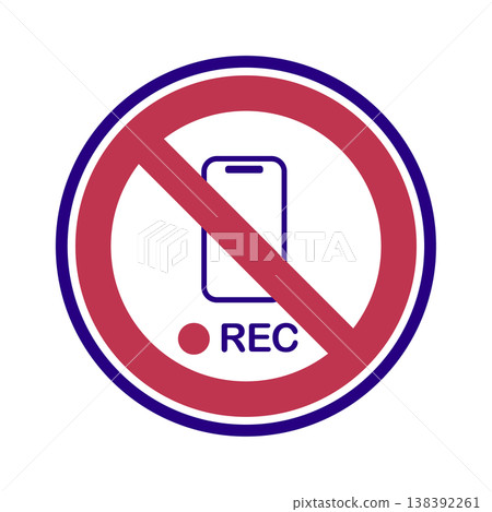 A simple prohibition icon indicating that recording is prohibited. A simple prohibition icon indicating that recording is prohibited. 138392261