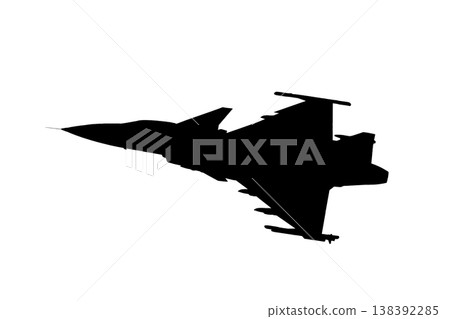 Fighter jet icon. Modern Fighter Jet Silhouette Isolated on transparent, isolated Background 138392285