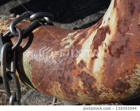 Rusty chains, copy space, the art of rust, feel the wabi-sabi. Rusty chains, copy space, the art of rust, feel the wabi-sabi. 138393044
