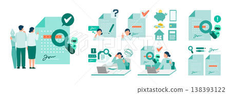 An illustration of a family safely signing a contract at home after preventing disadvantages through AI contract checking. An illustration of a family safely signing a contract at home after preventing disadvantages through AI contract checking. 138393122