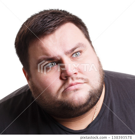 I can't believe it. Shocked man expressing wonder, open eyes wide and staring away, white isolated studio background I can't believe it. Shocked man expressing wonder, open eyes wide and staring away, white isolated studio background 138393578
