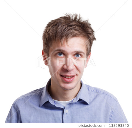 Positive emotion. Cheerful man laughing on white isolated background, studio shot, copy space Positive emotion. Cheerful man laughing on white isolated background, studio shot, copy space 138393840