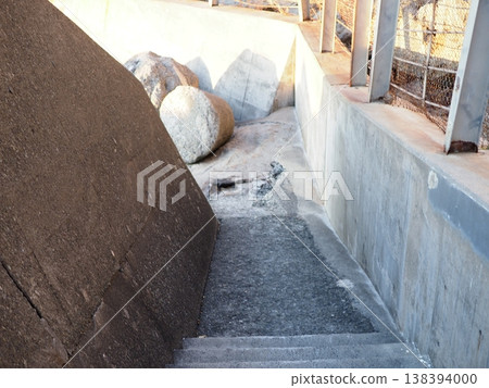 Stairs where groundwater flows, a seaside town alley, a copy space, searching for a path Stairs where groundwater flows, a seaside town alley, a copy space, searching for a path 138394000