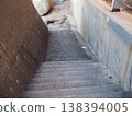 Stairs where groundwater flows, a seaside town alley, a copy space, searching for a path 138394005