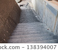 Stairs where groundwater flows, a seaside town alley, a copy space, searching for a path 138394007