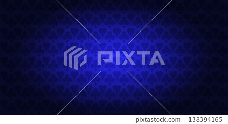 Banner featuring playing card suits. Silhouettes of hearts and clubs on a bright blue gradient background. Vector illustration 138394165