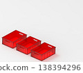 Red plastic storage boxes with copy space for product display and organization concept 138394296
