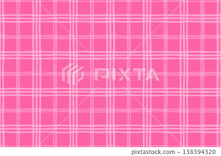 Hand-drawn style pink checkered background, cute Japanese pattern, seamless pattern 138394320