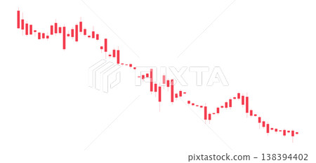 Red candlestick financial chart showing a bearish stock market trend. Ideal for trading, investment, forex, and economic decline concepts. Red candlestick financial chart showing a bearish stock market trend. Ideal for trading, investment, forex, and economic decline concepts. 138394402
