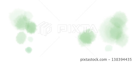 橫幅紋理以柔和的水彩線條為特色，並點綴著淺綠色波點。 138394435