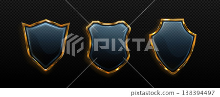 3d transparent glass shields with protective frame 138394497