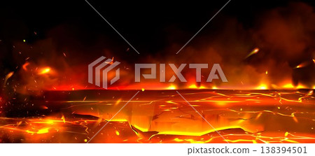 Glowing lava texture, magma in ground cracks 138394501