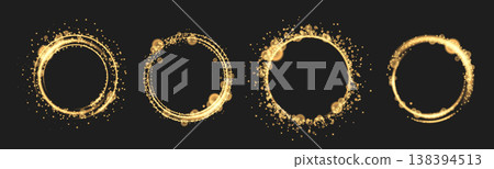 Golden rings, glowing light effect, sparkle dust Golden rings, glowing light effect, sparkle dust 138394513
