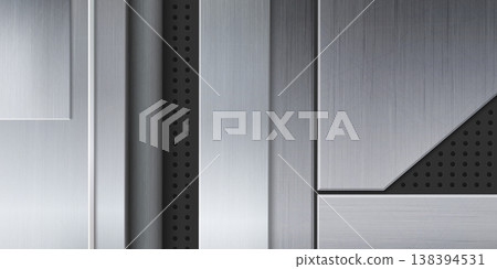 3d metal bg, perforation, rivets and steel texture 138394531