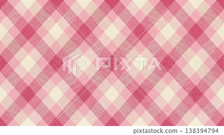 Pink gingham seamless pattern, diagonal checkered fabric texture background for picnic and fashion design. Pink gingham seamless pattern, diagonal checkered fabric texture background for picnic and fashion design. 138394794
