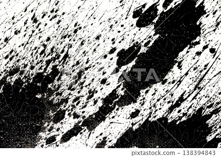 Messy Creative Ink Splatters Drips and Inkblot Close Up on White Background Messy Creative Ink Splatters Drips and Inkblot Close Up on White Background 138394843