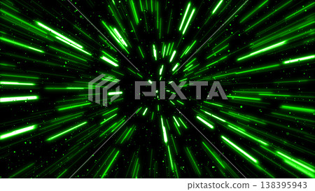 Background illustration (green) depicting warping through outer space. Background illustration (green) depicting warping through outer space. 138395943