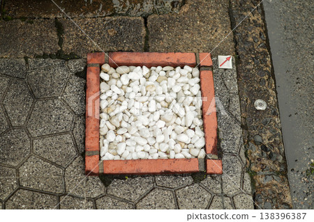 Garden gravel and brick layout - Japanese-style garden background material / Garden gravel brick layout Garden gravel and brick layout - Japanese-style garden background material / Garden gravel brick layout 138396387