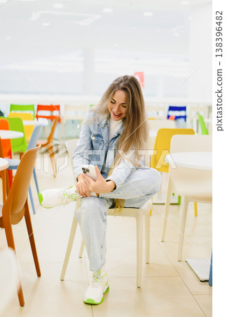 Joyful Customer Making Video Call at Mall Joyful Customer Making Video Call at Mall 138396482