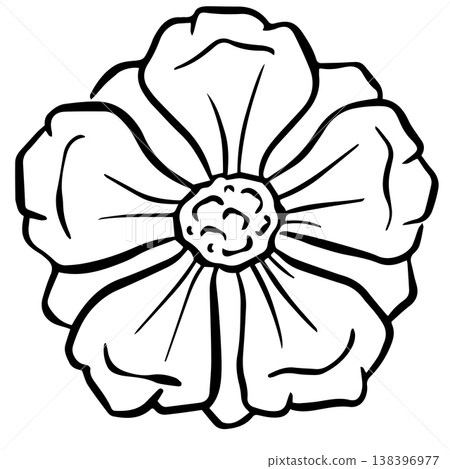 Simple floral flower heads wildflower outline clipart vector illustration Simple floral flower heads wildflower outline clipart vector illustration 138396977