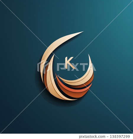 Vector design element with letter K made in paper cut style. Corporate identity template 138397299
