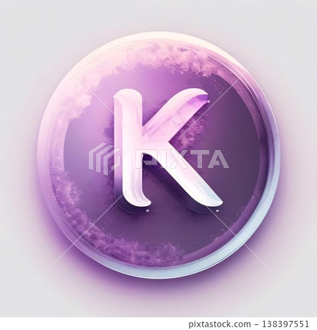 K letter in petri dish on white background. 3D rendering 138397551