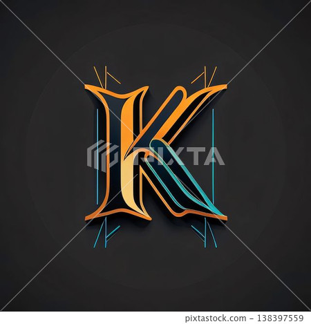 Abstract letter K, hand draw on blackboard, vector illustration. Abstract letter K, hand draw on blackboard, vector illustration. 138397559