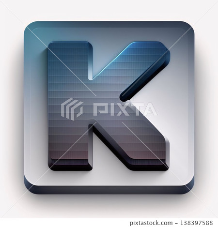 3d vector letter K, glossy web icon. Eps 10. 138397588