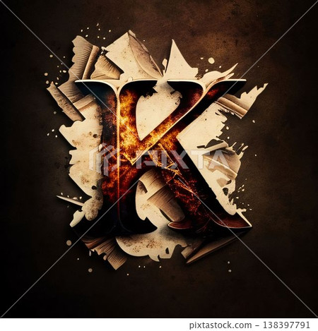 Grunge vintage letter K with space for your text or image 138397791