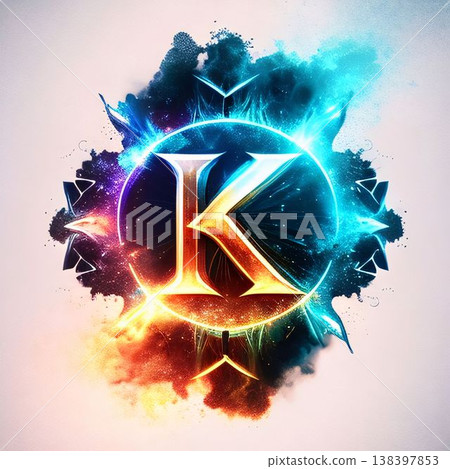 Zodiac sign Virgo. Astrological symbol. Abstract background. letter K 138397853