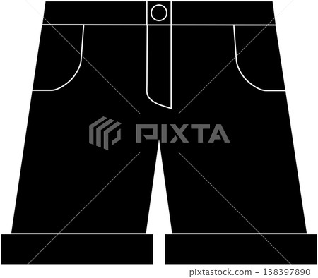 Illustration of simple black shorts to wear on a hot day Illustration of simple black shorts to wear on a hot day 138397890
