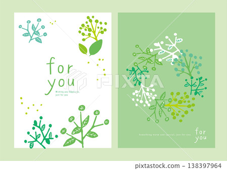 A set of cards featuring natural plant illustrations - For you A set of cards featuring natural plant illustrations - For you 138397964