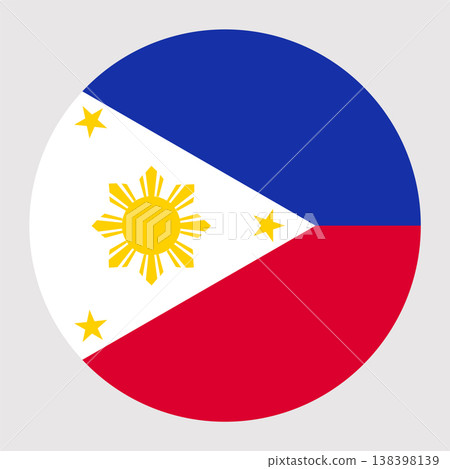 Circular Philippines national flag symbol. Country emblem for travel, language and culture. Circular Philippines national flag symbol. Country emblem for travel, language and culture. 138398139