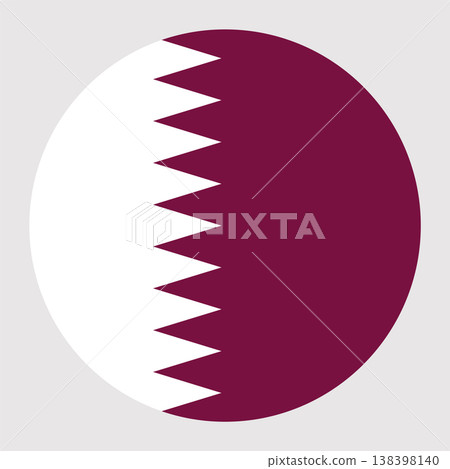 Circular Qatar national flag symbol. Country emblem for travel, business and culture. Circular Qatar national flag symbol. Country emblem for travel, business and culture. 138398140