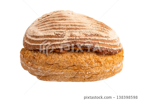 Sourdough baguette bread isolated on white background with clipping path. 138398598
