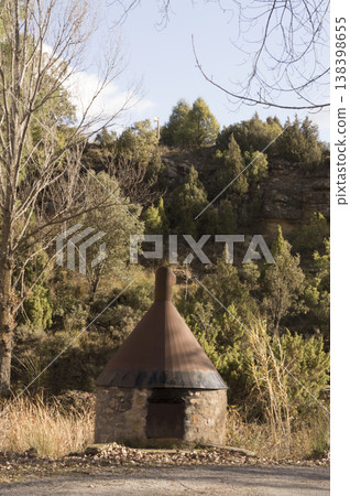 vent chimney found in the middle of the mountain 138398655