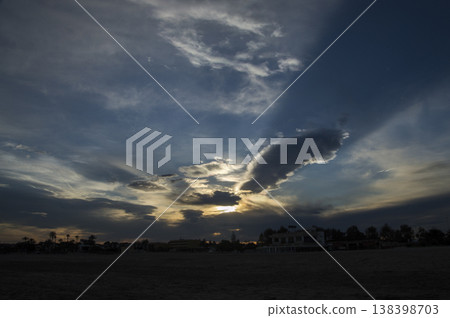 sunset on the shores of the mediterranean sea sunset on the shores of the mediterranean sea 138398703