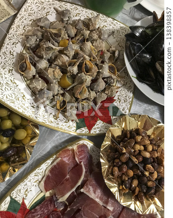 table full of assorted appetizers 138398857
