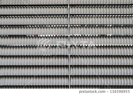 metal plates used for decorative cladding of facades 138398955