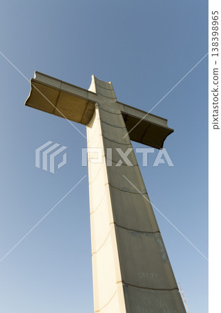 large concrete cross located at the top of the mountain large concrete cross located at the top of the mountain 138398965