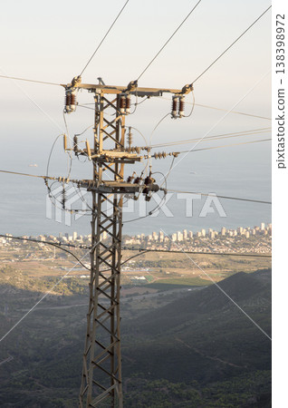 high voltage electrical tower high voltage electrical tower 138398972