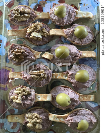 assorted appetizers on puff pastry tartlets assorted appetizers on puff pastry tartlets 138399014