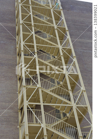 metal emergency ladder to vacate the building 138399021