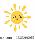 Funny cute sun with emotions on his face 138399265