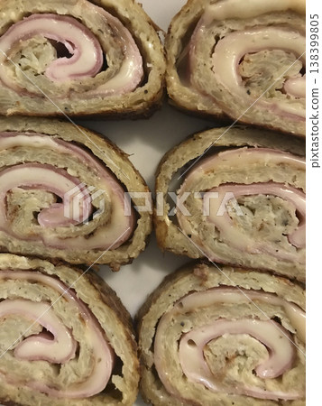 sliced ham and cheese rolls sliced ham and cheese rolls 138399805