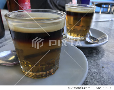 coffee-based drink and burnt liquor with sugar coffee-based drink and burnt liquor with sugar 138399827